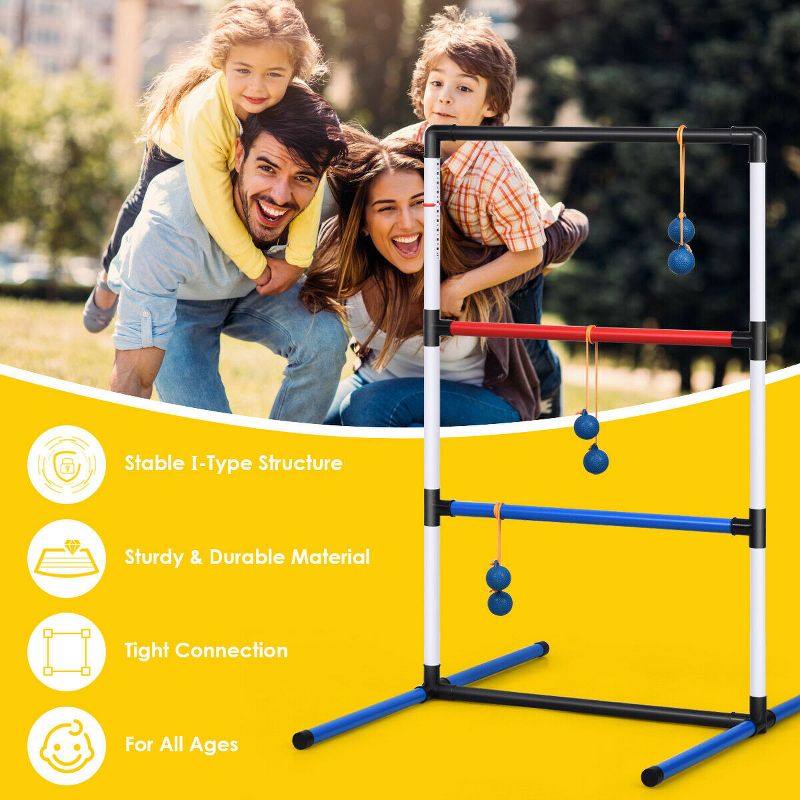 Costway Ladder Ball Toss Game Set Indoor Outdoor W/6 Bolas Score Tracker Carrying Bag, 3 of 11