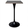 LeisureMod Verve 24" Sqaure Bar Height Dining Table - Modern MDF Top with Black Pedestal Base Counter Height Table for Kitchen, Home, and Pub - 2 of 4