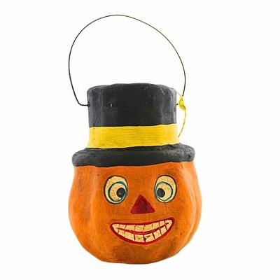 Cody Foster 6.0 Inch Pumpkin Gent Candy Bucket Halloween Wire Handle Decorative Buckets