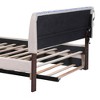 MAYEERTY Full Size Teddy Fleece Upholstered Platform Bed, Twin Trundle, Bedroom, Beige - 3 of 4