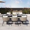 Sapphtopaz Patio Dining Set Contemporary Outdoor Dining Set with Rattan Chairs for Lawn, Balcony, Garden, Yard - 3 of 4