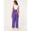 Allegra K Women's High Waist Wide Leg Belted Button Long Overalls Jumpsuit - 4 of 4