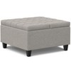 CAVINAS Square Linen Storage Ottoman Bench with Lift Lids and Stitched Tuft Design,Storage Benches for Living Room,Bedroom - 4 of 4