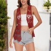Anna-Kaci Women's Floral Crochet Open Front Vest for Daily Wear - 2 of 4