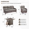 4 Piece Patio Furniture Set with Fire Pit Table, 2 x Swivel Rocker Chair, 1 x 3-Seat Sofa, 5 Seats Outdoor Conversation Set for Lawn Garden Backyard - 4 of 4