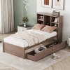 Twin Bed Frame with USB Charging Headboard, Wood Storage Drawers, No Box Spring Needed - Baofuwish - 2 of 4
