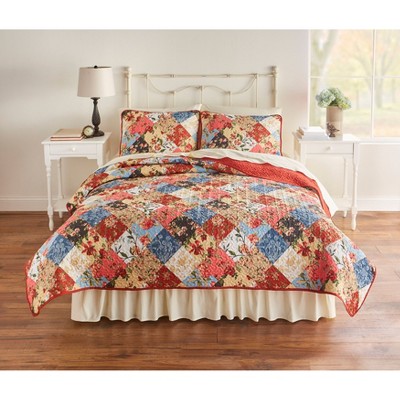 BrylaneHome 3 Piece BH Studio Printed Patchwork Quilt Set