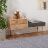 Taft 2 Drawer Cushioned Seated Bench - Natural/Grey - Safavieh - 2 of 4