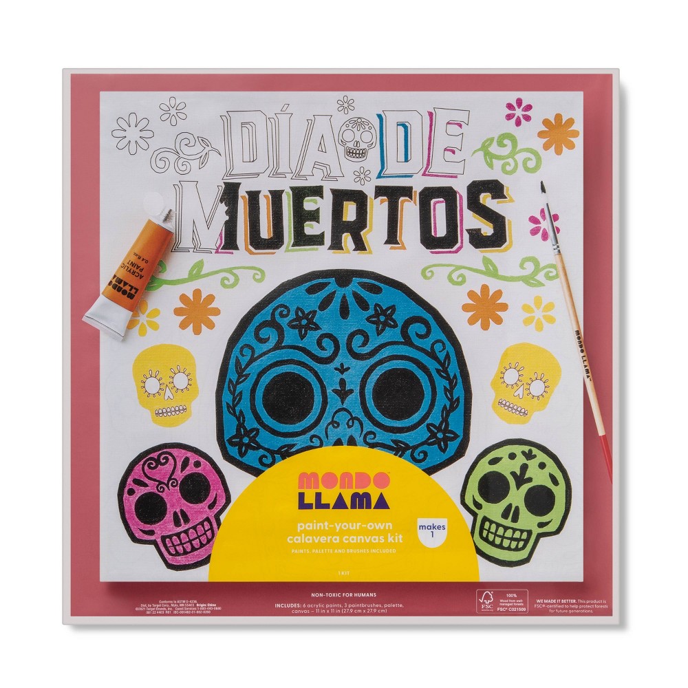 Paint Your Own Canvas Sugar Skull 1 - Mondo Llama