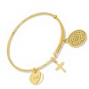 Steeltime Ladies stainless steel bracelet with our father, faith, and cross charms. Color Options: Silver, Gold - 2 of 4
