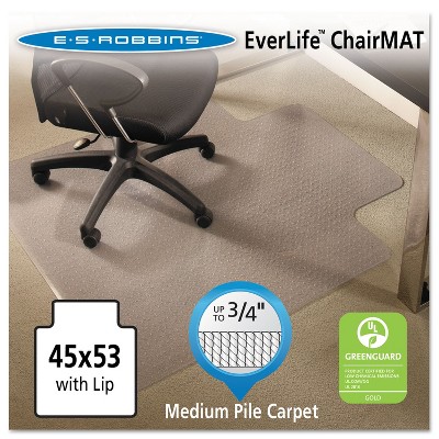 3'9"x4'5" Rectangle Solid Office Chair Mat Clear - ES Robbins