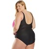Sporti Sporti Plus Size Marina Criss Cross Tummy Control One Piece Swimsuit Dark Emerald Multi 24W - 4 of 4