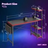Bestier 52 inch Gaming Computer Desk with LED Lights & Shelves in Black Marble, Reversible desk - 3 of 4