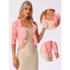 Allegra K Women's Evening Wedding Half Sleeve Ruffle Hem Elegant Lace Cardigan - 2 of 4