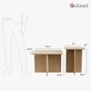 Stead Square Fluted Nesting Coffee Table - Low Profile 2 Piece Square Coffee Table Set - Living Room Furniture (Natural Oak) - 2 of 4