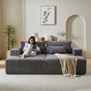 87" Oversized Corduroy Sectional Lounge Chaise with Recliner, Plush Cloud Loveseat Sleeper Sofa Bed, No Assembly, Modern Deep Seat Sofa - 3 of 4