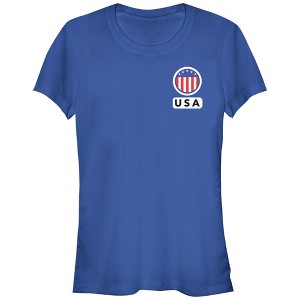 Juniors Womens Lost Gods USA Stars and Stripes Circle T-Shirt - 1 of 3