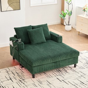 MOONMISS Corduroy Oversized Recliner Sofa with Deep Seat, 3 Pillows, Suitable for Living Room and Bedroom - 1 of 4