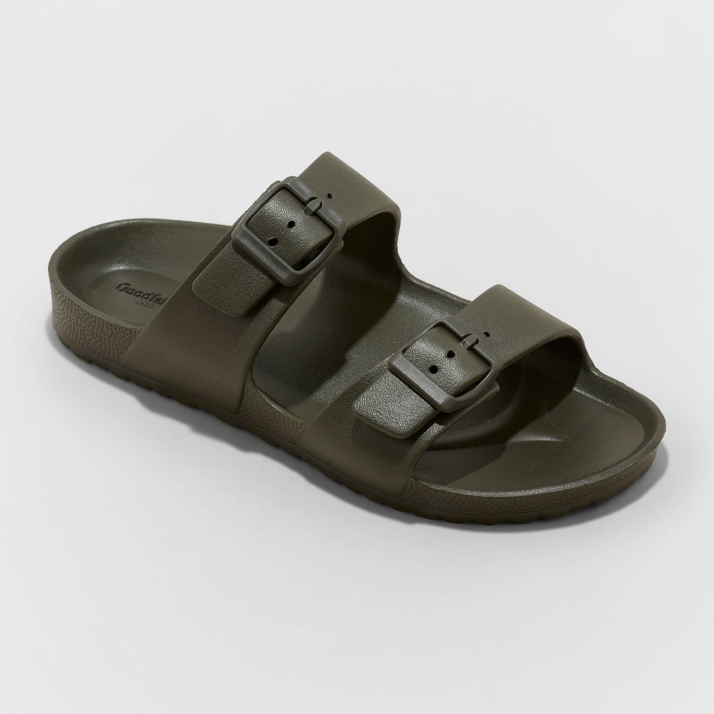 Men's Carson Two Band Slide Sandals - Goodfellow & Co™ Olive Green 10