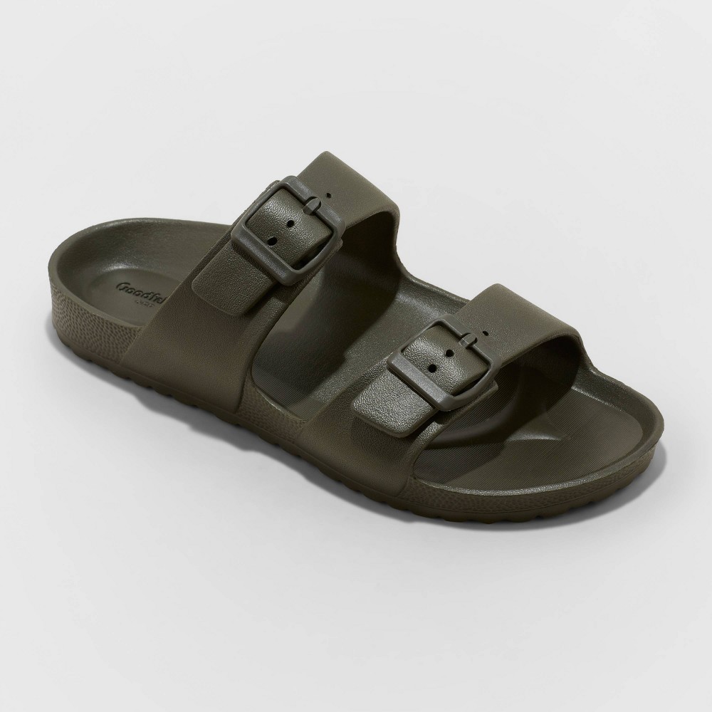 Men's Carson Two Band Slide Sandals - Goodfellow & Co™ Olive Green 13