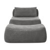 Chic Crate-Large Bean Bag Recliner – Lazy Sofa with Waist Pillow & Ottoman, Multi-Room Bedding for Bedroom, Grey - 2 of 4