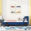ALEXOUN Car-Shaped Bed with Wheels,Kids Bed with Headboard & Footboard,Wood Platform Bed Frame,for Kids Boys Girls - 2 of 4