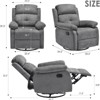 Infurnic Sofas Small Recliner Chair for Adults for Small Spaces, Bedroom and Living Room, Gray,34.2"*32.2"*39.3" - 4 of 4