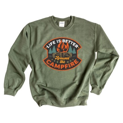 Simply Sage Market Women's Life Is Better Around The Campfire Badge Gildan Sweatshirt