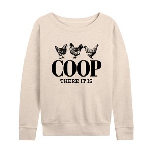 Women's - Instant Message - Country Casuals Lightweight French Terry Wide Neck Long Sleeve Shirt - 1 of 4
