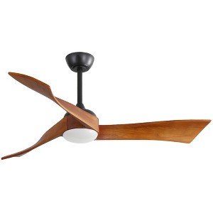 Wanze of Ocean 52 in. Smart Indoor Black Ceiling Fan with LED Light and Remote Control 3-Colors Adjustable and Reversible DC Motor - 1 of 4