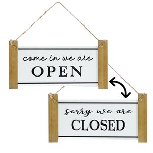 VIP Metal 11 in. White Reversible Open Closed Hanging Sign - 1 of 4