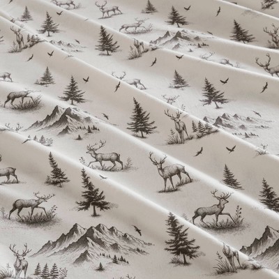 Gray Forest Cotton Flannel Queen Sheet Set