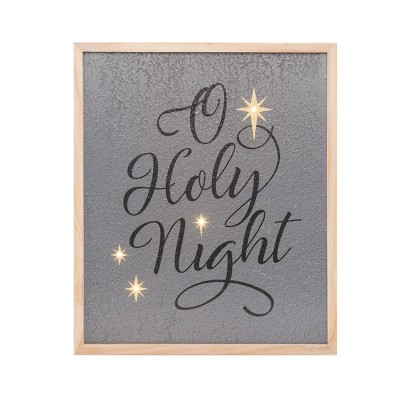 Transpac Wood 18.75 in. Gray Christmas Holy Night Wall
