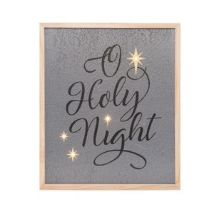 Transpac Wood 18.75 in. Gray Christmas Holy Night Wall - 1 of 4
