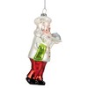 NORTHLIGHT 5.75" Glass Santa Chef Christmas Ornament - White/Red - 3 of 4