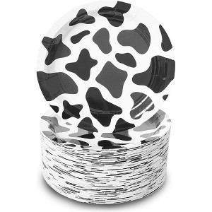 Blue Panda 80-Pack Barnyard Farm Animal Party Supplies, Farmhouse Cow Disposable Paper Dessert Plates, 7 in - 1 of 4