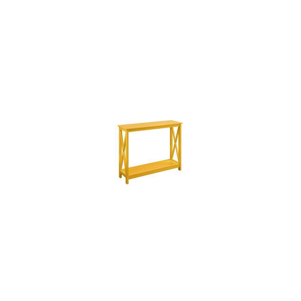 Breighton Home Oxford Console Table with Shelf in Yellow