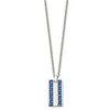 Chisel Stainless Steel Polished with Blue Carbon Fiber Inlay Dog Tag Pendant Cable Chain Necklace 22" - 2 of 4