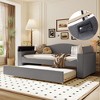 Whisen Modern Teddy Fleece Daybed with Bluetooth Audio, USB Port, Storage Armrests and Trundle - 3 of 4