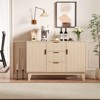 Large Fluted Buffet Cabinet with Storage, 47.2" Modern Sideboard Buffet, Wood Farmhouse Coffee Bar Storage Cabinet - 2 of 4