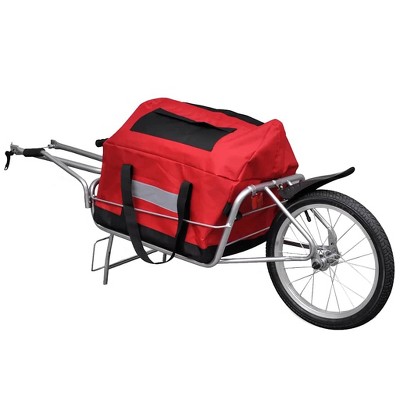 Red Polyester One-Wheel Bike Cargo Trailer with Storage Bag
