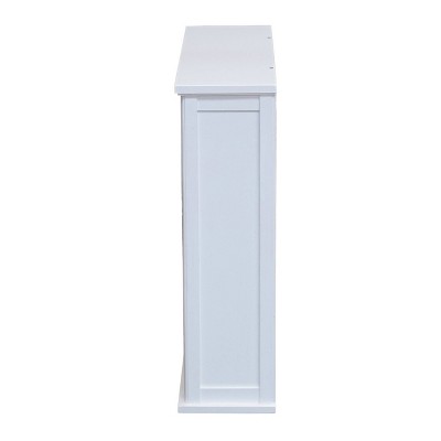 Dorset 27" White Wall Mounted Bath Storage Cabinet with Glass Doors