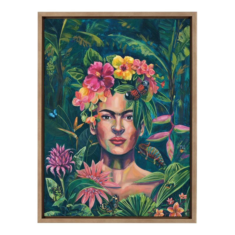 Kate &#38; Laurel All Things Decor 18&#34;x24&#34; Sylvie Frida in The Wild Framed Wall Art by Rachel Christopoulos Gold, 2 of 7