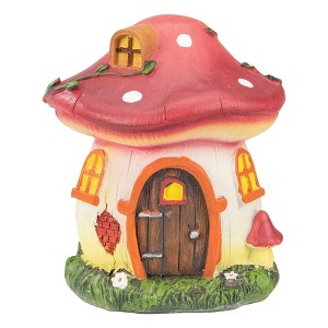 Northlight 6.25" Red Mushroom House Outdoor Garden Statue - 1 of 4