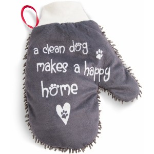 Pavilion Gift Company - Happy Home - Microfiber Pet Cleaning Mitt - Pet Grooming Tools - 1 of 4