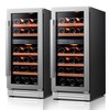 Ca'Lefort Dual 15" Dual Zone Wine Fridge Combo,56 Bottle Wine Cooler Refrigerator,Freestanding or Built-in for Kitchen Office - 2 of 4