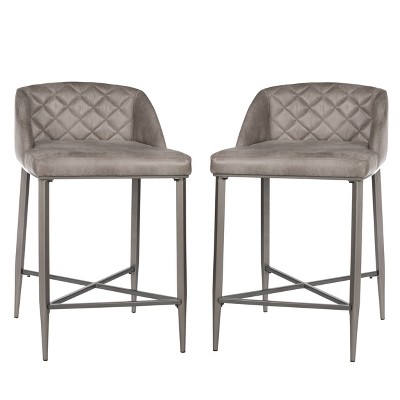 Set of 2 Phoenix Non Swivel Counter Height Barstool Gray - Hillsdale Furniture