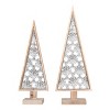 Transpac Wood 24 in. Multicolor Christmas Snowflake Cutout Tree Decor Set of 2 - 2 of 3