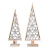 Transpac Wood 24 in. Multicolor Christmas Snowflake Cutout Tree Decor Set of 2 - image 2 of 3