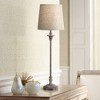 Regency Hill Bentley Traditional Buffet Table Lamp 31 1/2" Tall Weathered Brown Linen Fabric Drum Shade for Bedroom Living Room Bedside Nightstand - 2 of 4